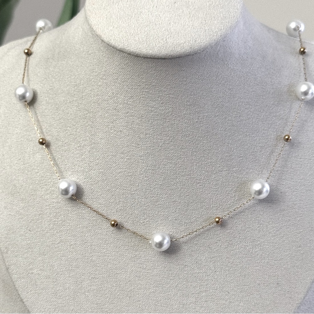 18K Gold Plated Pearl Necklace